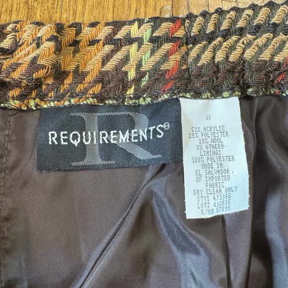 Requirements VTG Wool Blend Plaid Midi Maxi Skirt Fringe Equestrian Aesthetic 16 - Picture 2 of 5